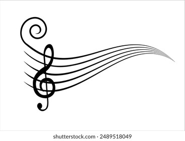 music note icon vector hand drawn 