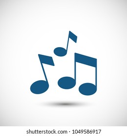Music note icon vector illustration. Linear symbol with thin outline. The thickness is edited. Minimalist style.