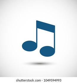 Music note icon vector illustration. Linear symbol with thin outline. The thickness is edited. Minimalist style.