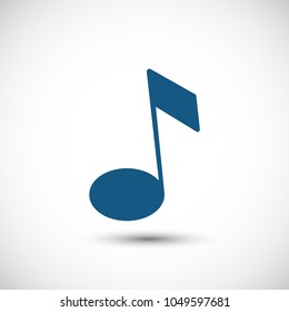 Music note icon vector illustration. Linear symbol with thin outline. The thickness is edited. Minimalist style.