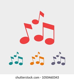 Icono de nota musical ilustración vectorial. Símbolo lineal con contorno fino. El espesor se edita. Estilo minimalista.