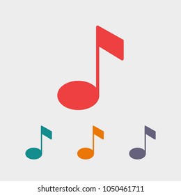 Music note icon vector illustration. Linear symbol with thin outline. The thickness is edited. Minimalist style.