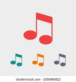 Music note icon vector illustration. Linear symbol with thin outline. The thickness is edited. Minimalist style.