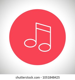 Music note icon vector illustration. Linear symbol with thin outline. The thickness is edited. Minimalist style.