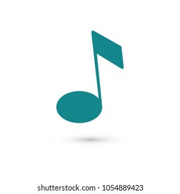 Music note icon vector illustration. Linear symbol with thin outline. The thickness is edited. Minimalist style.