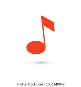 Music note icon vector illustration. Linear symbol with thin outline. The thickness is edited. Minimalist style.