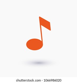 Music note icon vector illustration. Linear symbol with thin outline. The thickness is edited. Minimalist style.