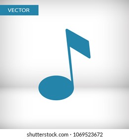 Music note icon vector illustration. Linear symbol with thin outline. The thickness is edited. Minimalist style.