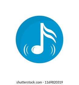 Music note icon. Vector illustration.