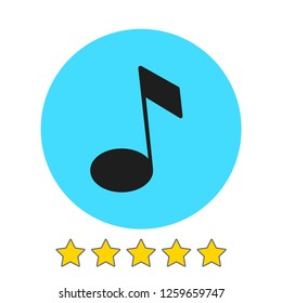 Music note icon vector illustration. Linear symbol with thin outline. The thickness is edited. Minimalist style.
