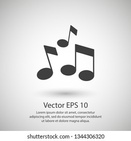 Music note icon vector illustration. Minimalist style.