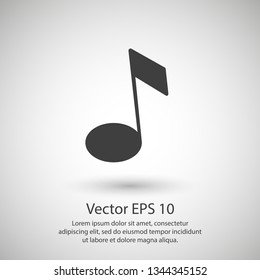 Music note icon vector illustration. Linear symbol with thin outline. The thickness is edited. Minimalist style.