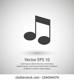 Music note icon vector illustration. Minimalist style.