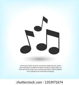 Music note icon vector illustration. Minimalist style.