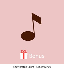 Music note icon vector illustration. Linear symbol with thin outline. The thickness is edited. Minimalist style.