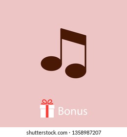 Music note icon vector illustration. Minimalist style.