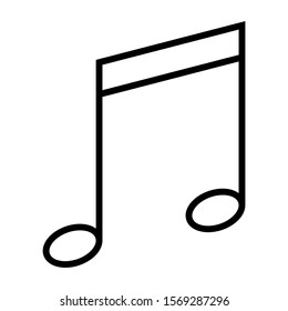 Music note icon. Vector illustration isolated on white background.