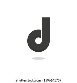 Music note icon. Vector illustration in flat design