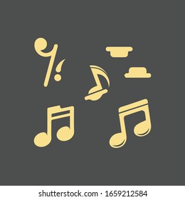 diseño de ilustración vectorial de icono de nota musical