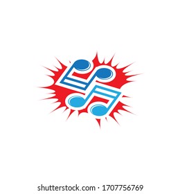 Diseño de ilustración de icono de nota musical