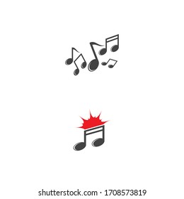 Diseño de ilustración de icono de nota musical