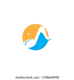 Diseño de ilustración de icono de nota musical