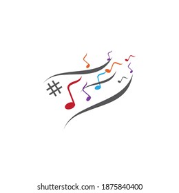 Diseño de ilustración de icono de nota musical