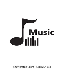 Diseño de ilustración de icono de nota musical