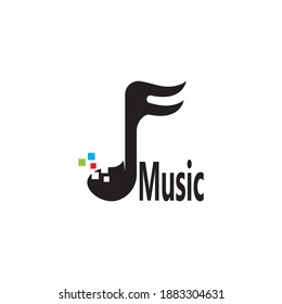Diseño de ilustración de icono de nota musical