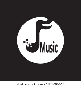 Diseño de ilustración de icono de nota musical