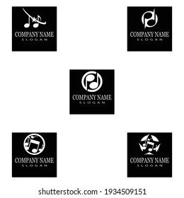Diseño de ilustración de icono de nota musical
