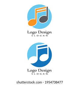 Diseño de ilustración de icono de nota musical