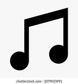Music note icon. Vector illustration isolated on white background.