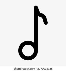 Icono de nota musical. Ilustración vectorial aislada en fondo blanco.