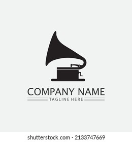 Music note Icon Vector illustration design Sound waves, audio, equalizer, abstract, head set logo vector illustration design template