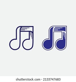 Nota de música Icono Diseño de ilustración Vector de iconos Olas de sonido, audio, ecualizador, abstracto, conjunto de cabezales logo ilustración de diseño vectorial