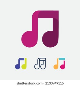 Nota de música Icono Diseño de ilustración Vector de iconos Olas de sonido, audio, ecualizador, abstracto, conjunto de cabezales logo ilustración de diseño vectorial