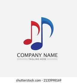 Nota de música Icono Diseño de ilustración Vector de iconos Olas de sonido, audio, ecualizador, abstracto, conjunto de cabezales logo ilustración de diseño vectorial