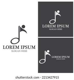 Diseño de ilustración de icono de nota musical