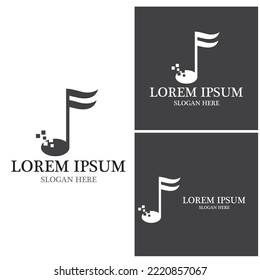 Diseño de ilustración de icono de nota musical
