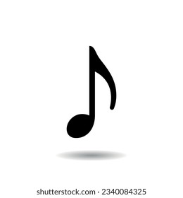 Music note icon vector illustration. Quaver eight note on isolated background. Sound sign concept.