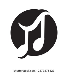 Diseño de ilustración de icono de nota musical