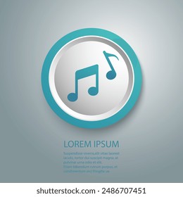 Music note icon. Vector illustration