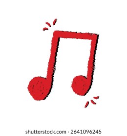 Music note icon vector illustration, icon isolated on white background, hand drawing illustration
