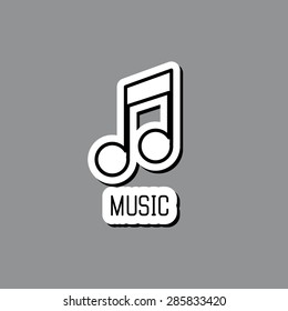 Music note icon. Vector illustration