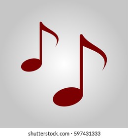 Music note icon, vector illustration