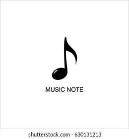 Music note icon vector illustration on white background.