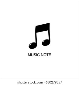 Music note icon vector illustration on white background.
