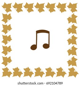 Music note icon, vector illustration