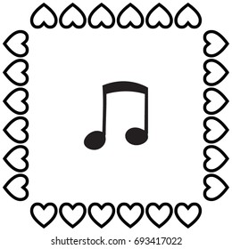 Music note icon, vector illustration